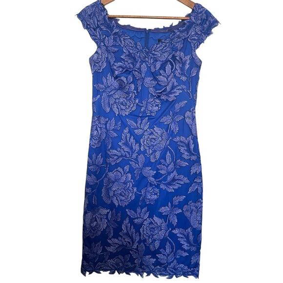 Tadashi Shoji Embroidered Lace Cocktail Dress Sleeveless Size 4 - Picture 1 of 8